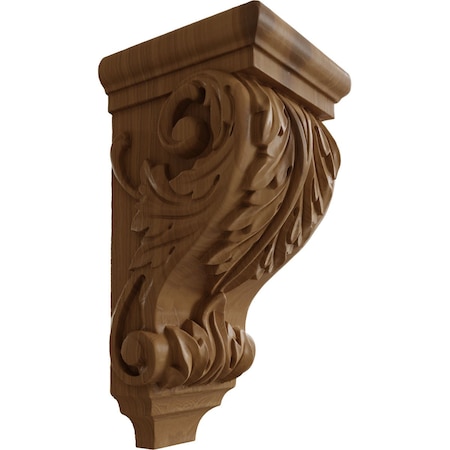 Ekena Millwork 5"W x 5"D x 10"H Medium Acanthus Wood Corbel, Cherry CORW05X05X10ACCH